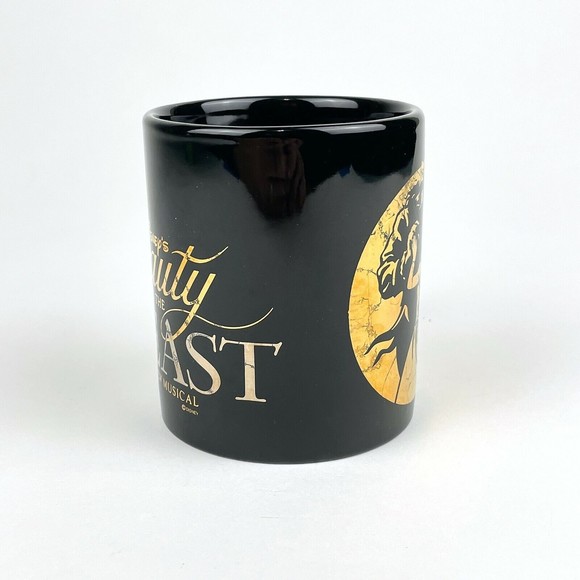 Disney's Beauty and the Beast A New Musical Gold Reflective Coffee Mug Cup - Picture 2 of 6